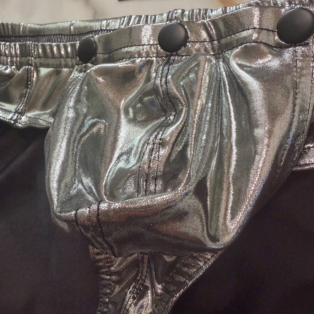 NEW N2N Bodywear Mens Body Gloss Titan Sport O-Ring Swim Brief Silver Size Large - Picture 5 of 14